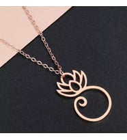 Kişiye Özel 925 Ayar Gümüş Lotus Çiçeği Kolye
