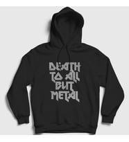 Presmono Unisex Beyaz Death To All But Metal Steel Panther Kapüşonlu Sweatshirt 378210tt (Siyah)