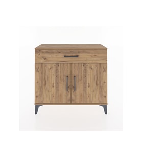 Arges Şifonyer Tek Raflı Tek Çekmeceli 2 Kapaklı 88x30x80 Çam-Çam