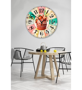 bilge Tasarım retro Duvar Saati 35 x 35 CM (Karışık)