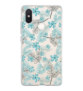Xiaomi Mi 8 Se Uyumlu Kapak Floral Su Yeşili Tasarımlı Şeffaf Silikon Kılıf