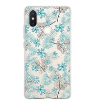 Xiaomi Mi 8 Se Uyumlu Kapak Floral Su Yeşili Tasarımlı Şeffaf Silikon Kılıf