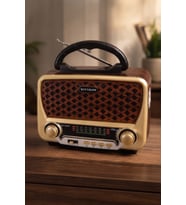 Retro Nostaljik Müzik Kutusu Solar Güneş Panelli Şarjlı Bluetooth Radyo LED Fener AUX ve USB/SD MP3 Çalar YG-1183US-BT
