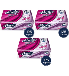 Papia Platinum Pratik Mendil 125 Yaprak (4 Katlı) 375 Yaprak (3PK*125)