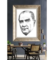 Gümüş Çerçeveli Atatürk Tablo za173