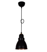 Retro Tekli Sarkıt Avize Siyah Içi Sarı (Burnt Olive)
