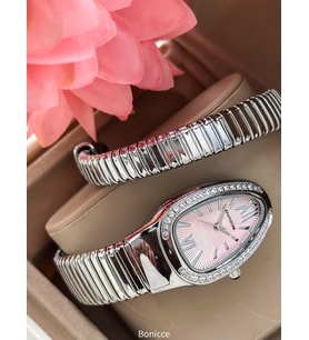 Bonicce Marka Retro Model, Minimal Oval Kasa,Gümüş Hasır Kordon,Roma Rakamlı Kadın KolSaati+Bileklik (Sarı)
