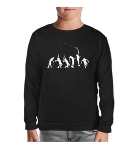 Tennis Moves Silhouettes Siyah Çocuk Sweatshirt