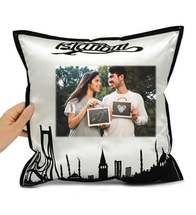 İstanbul Silüeti Yastık Kare