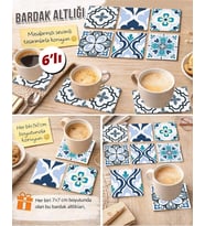 Dekoratif Desenler 6 7x7 – 6’lı Set Dekoratif Kare Tasarım