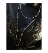 Mix Renkli Zirconia Taşlı Uzun Boy 112 Cm Beyaz Renk 925 Ayar Gümüş Kolye