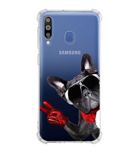PrintiFy Samsung Galaxy M30 Uyumlu Köpek 2 Baskılı Şeffaf Köşe Korumalı Antişok Kılıf