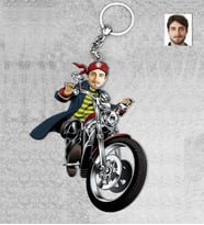 Kişiye Özel Motorcu Erkek Ahşap Anahtarlık-4