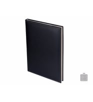 DERİ KAPAK DEFTER AJANDA TARİHSİZ KARELİ 20X28 CM (Siyah)