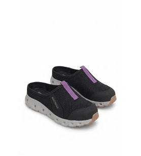 King Paolo H5204 Missy Kadın Memory Foam Sabo Terlik Siyah - Mor