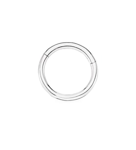 Beyaz Altın Sade Büyük Boy 15 mm Halka Piercing