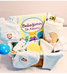 "Hoş Geldin" Anı & İlk Dokunuş Lüks Yenidoğan Hediye Seti (Kapüşonlu Havlu & Zengin İçerik)