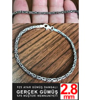 925 Ayar Gümüş Erkek Yuvarlak Kral Zincir Bileklik Künye Erkeğe Hediye msb14
