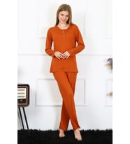 Akbeniz Kadın Penye Uzun Kol Patlı Pijama Takım 4168