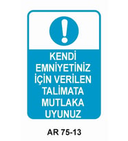 İŞ GÜVENLİĞİ UYARI LEVHASI 1 ADET PVC 21 X 29CM
