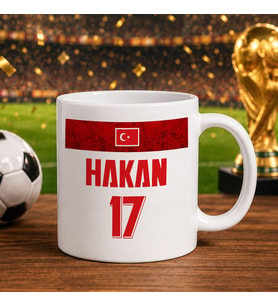 BK Gift Kişiye Özel Türkiye Taraftar Temalı 2026 Dünya Kupası Tasarımlı Beyaz Kupa Bardak -5, Tek Yürek Milli Takım Ruhu