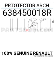 Renault Fluence/Megane Ön Çamurluk Davlumbazı Önün Arkası Sağ 2009-  (Oem No:  638450018R)