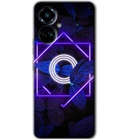 Tecno Camon 19 Pro Kılıf HD Desen Baskılı Kılıf - Dark Neon Yaprak O Harfi