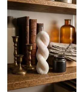 Mumelia Candles Petek Sarmal Mum - Doğal Soya Dekoratif Mum - Beyaz
