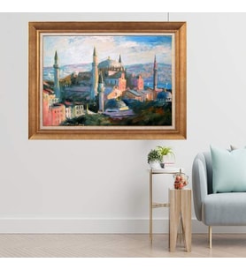 Altın Varaklı  Çerçeveli Paspartulu Tablo uu1466 (Gold)