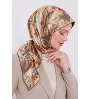 Lesscarves Desenli Pamuk İpek Eşarp LS2203