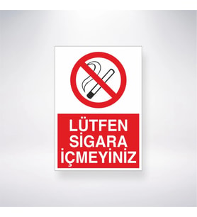 Lütfen Sigara İçmeyiniz 21x28 Arkası Yapışkanlı Levha