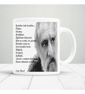 Can yücel sözleri baskılı kupa bardak