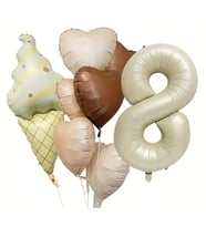 Retro  Kalp 8 Yaş Folyo Balon Set