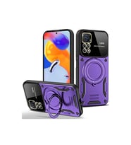 Xiaomi Redmi Note 11 Pro Kılıf Joy Lens Standlı Kapak - Mor