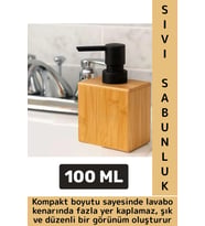 Kompakt Dayanıklı Lavabo Mutfak Banyo Deterjan Losyon Şampuan Şık Doğal Ahşap Sıvı Sabunluk 100 ML