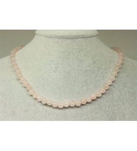 Pembe Kuvars Taşı Kolye 6mm (Klipsli)
