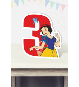 Pamuk Prenses Temalı Ayaklı Rakam Panosu - 3 Yaş (40 cm)
