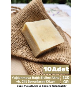 Lüks %100 Doğal Güzel Kokulu El Yüz Saç Vücut Cilt Orijinal Bitkisel Sarımsaklı Sabun 120G - 10 Adet