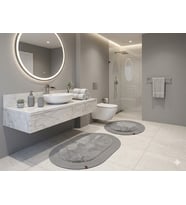 YÜNTEKS Rabbit Soft Hasır Dekoratif Klozet Takımı / Banyo Paspası / Modern / Şık /Lüx / Banyo Halısı