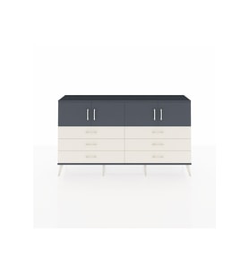 Arges Konsol 2 Raflı 6 Çekmeceli 4 Kapaklı 176x30x99 Antrasit-Antrasit/Aytaşı