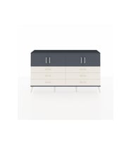 Arges Konsol 2 Raflı 6 Çekmeceli 4 Kapaklı 176x30x99 Antrasit-Antrasit/Aytaşı