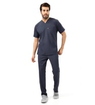 Zarf Yaka Erkek Likralı Takım - 6417 Füme