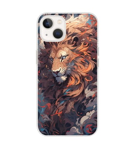 Iphone 14 PLUS Uyumlu Aslan Tasarımlı Şeffaf Telefon Kılıfı