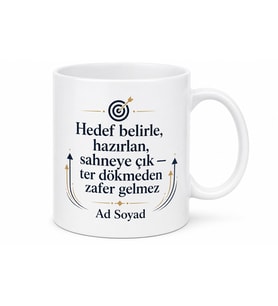 Sunum Hazırlarken Ter Dökenlere Hedef Odaklı Başarı Kupası Hediye Bardak