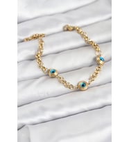 316L Çelik Nazar Model Gold Renk Kadın Bileklik 5886 - HPSBYI2284-6005