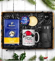Yılbaşına Özel Mutlu Yıllar Kupası & Tchibo 250 Gram Filtre Kahve & French Press & Yılbaşı Mumu Hediye Seti