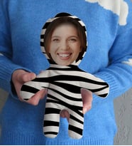 BK Gift Kişiye Özel Fotoğraflı Zebra Tasarımlı Bebek Yastık, Arkadaşa Hediye-1