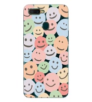 Oppo A5S/AX7/A12 Uyumlu Gülücük Emoji Desenli Şeffaf Telefon Kılıfı