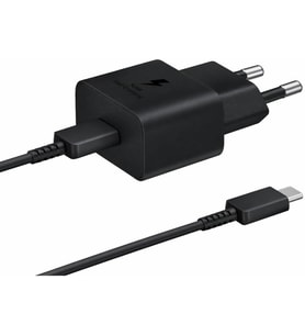 25W Hızlı Şarj Aleti Type-C Çıkışlı Type-C to Type-C Kablolu Şarj Cihazı Siyah SR64