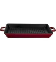 LAVA Lava Izgara Tava 26x32 Metal Kulp Bordo